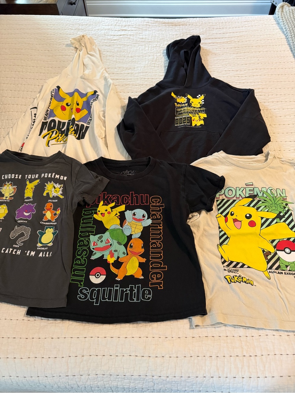 Lot of 5 boys Pokémon tops